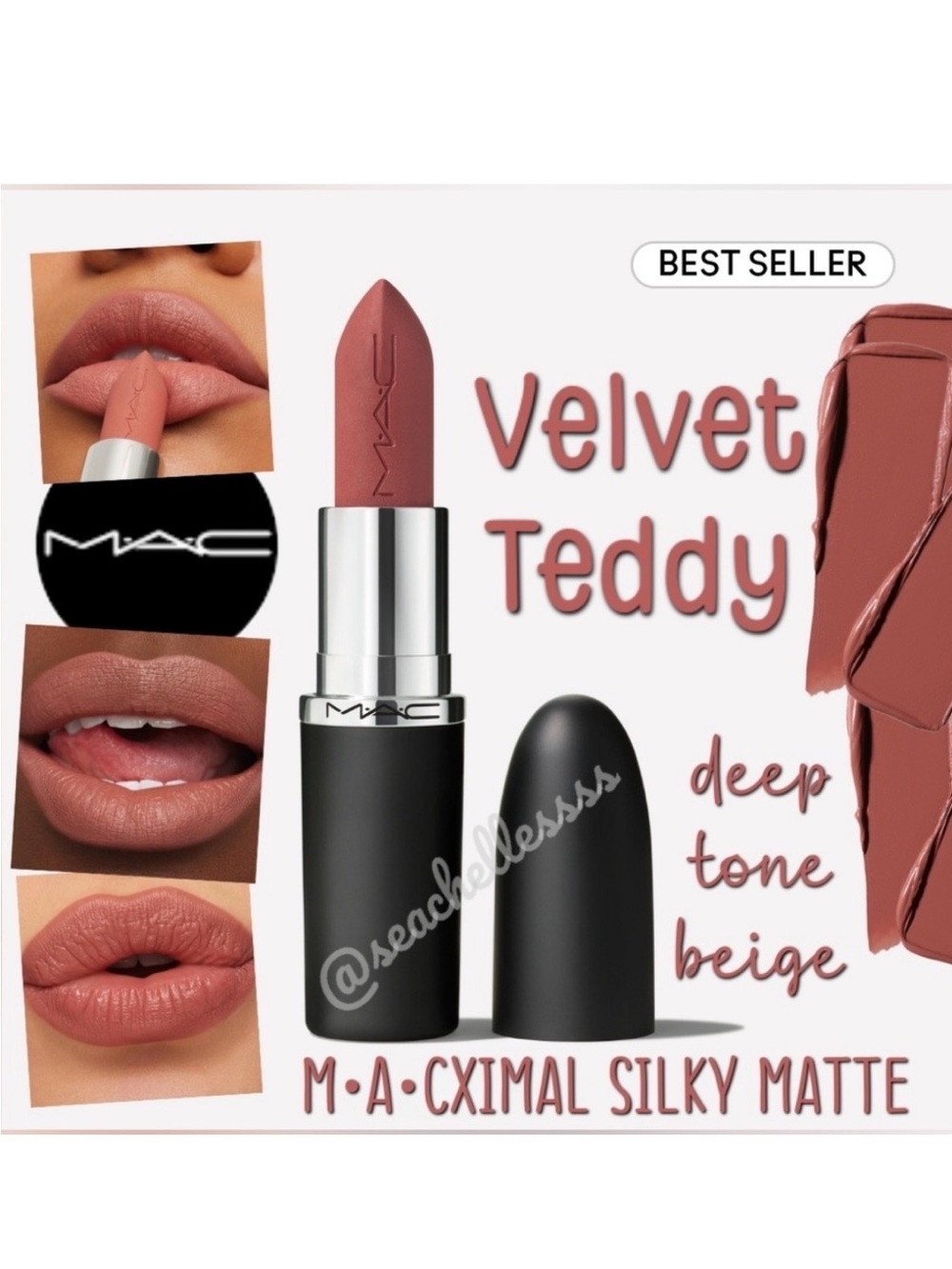 MACximal Silky Matte Velvet Teddy Deep Tone Beige Brand New In Box Full Size